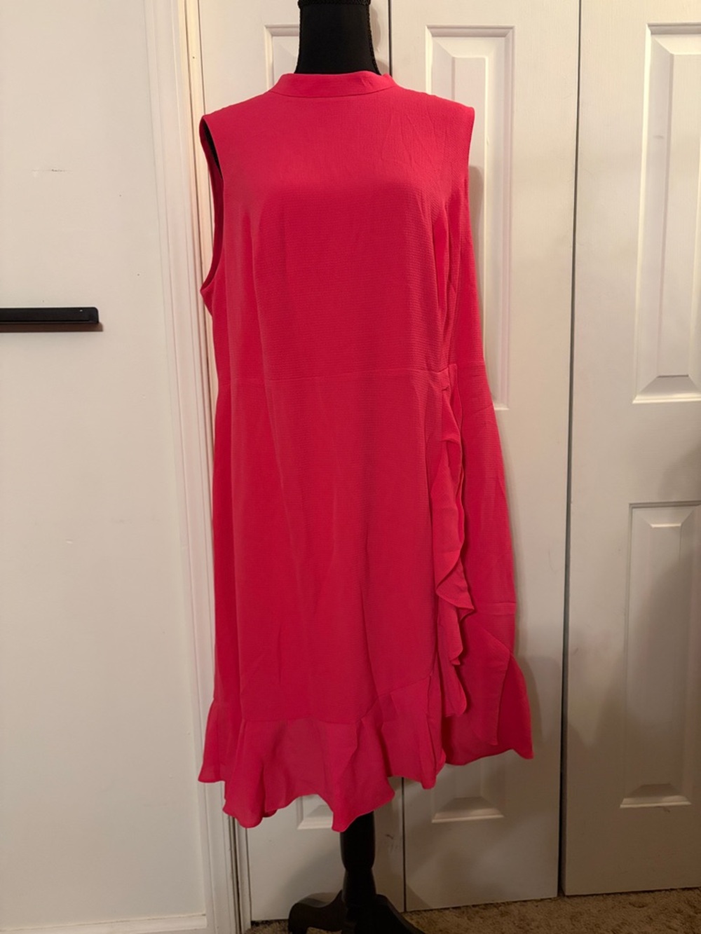 Betsey Johnson Asymmetrical Ruffle Hem Dress in Hot Pink